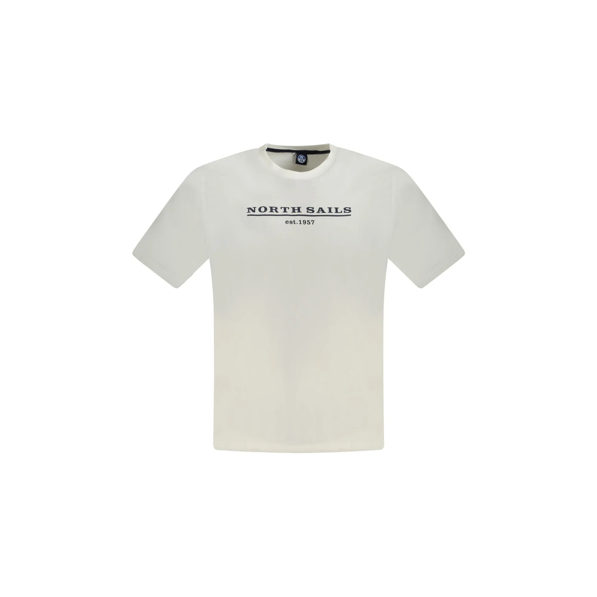 North Sails T-Shirt Uomo Bianca Girocollo Cotone Stampa Logo Bianco - foto prodotto